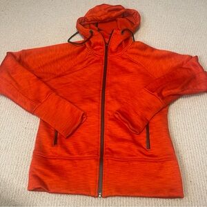 Adidas Climaheat Full Zip Hoodie Jacket Mens Small Orange  Thermal Fleece Active